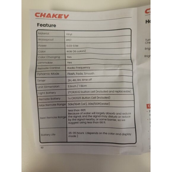 LED Ball Light With Remote Control Color-Changing Waterproof 16 Colors 3 Dynamic - Picture 3 of 9